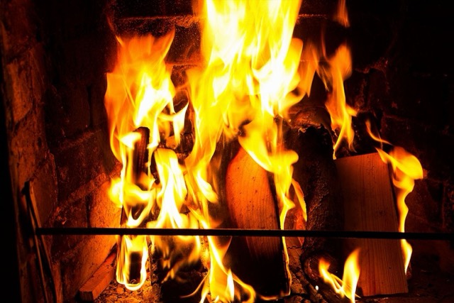 Open firebox and damper area of a masonry fireplace — Chimney Sweep in Pompano Beach, FL